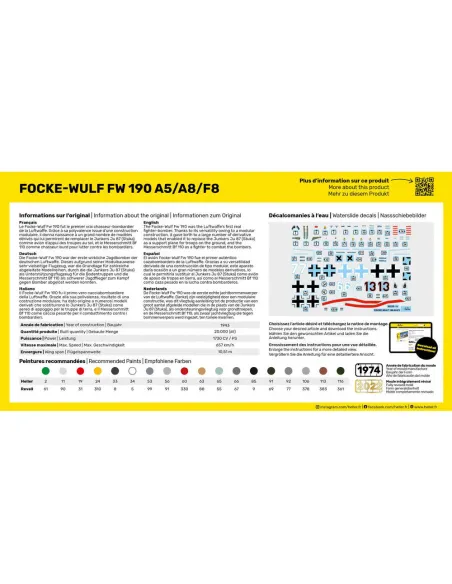 Maquette d'avion Fw 190 A5/A8/F8 1:72 - Heller 80235