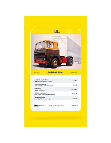 Maquette camion Truck Lb 1:24 - Heller 80773