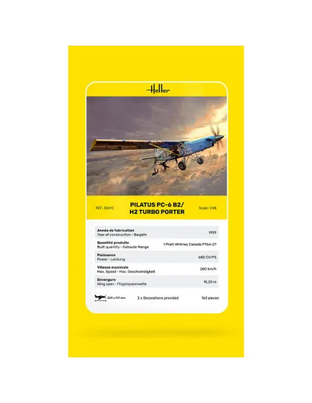 Maquette d'avion Pilatus Pc-6 B2/H2 Turbo Porter 1:48 - Heller 30410