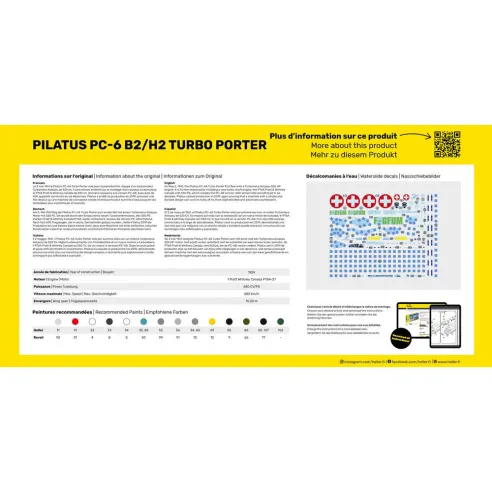 Maquette d'avion Pilatus Pc-6 B2/H2 Turbo Porter 1:48 - Heller 30410