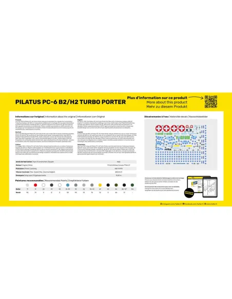 Maquette d'avion Pilatus Pc-6 B2/H2 Turbo Porter 1:48 - Heller 30410