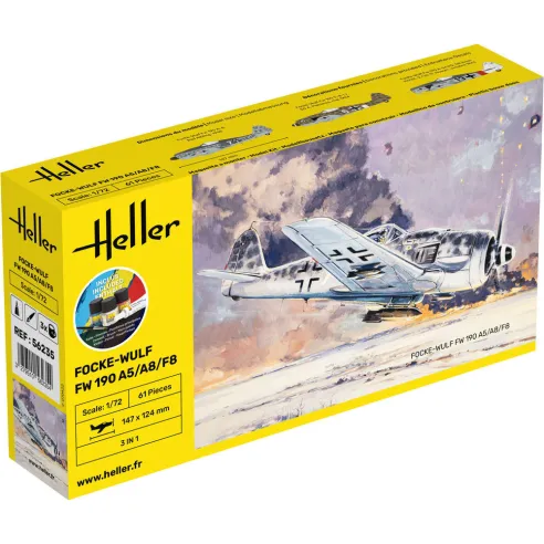 Maquette avion Fw 190 A5/A8/F8 1:72 - Starter Kit - Heller 56235