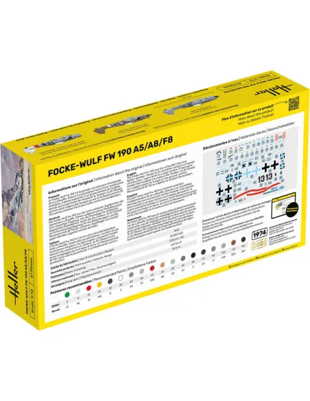 Maquette avion Fw 190 A5/A8/F8 1:72 - Starter Kit - Heller 56235