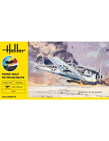 Maquette avion Fw 190 A5/A8/F8 1:72 - Starter Kit - Heller 56235