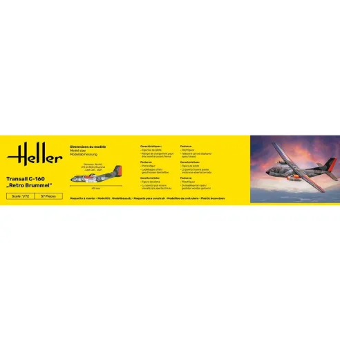 Maquette avion Transall C-160 Retro Brummel 1:72 - Heller 80358