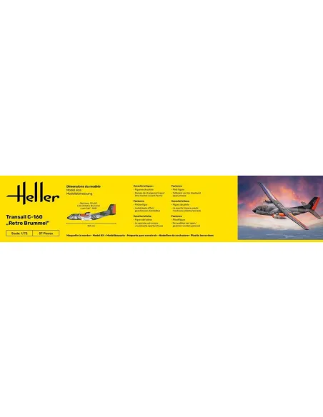 Maquette avion Transall C-160 Retro Brummel 1:72 - Heller 80358