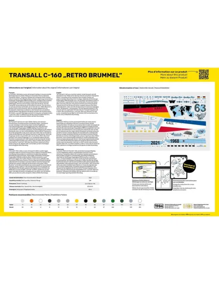 Maquette avion Transall C-160 Retro Brummel 1:72 - Heller 80358