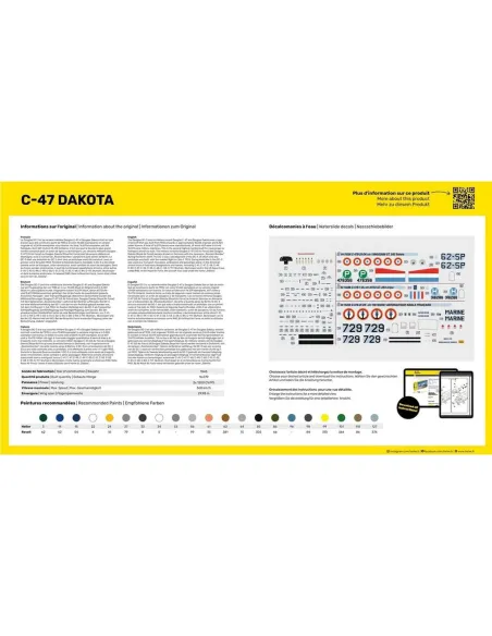 Maquette avion C-47 Dakota 1:72 - Starter Kit - Heller 35372