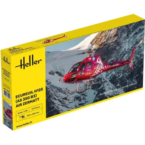 Maquette hélicoptère Ecureuil H125 - As 350 B3 - Air Zermatt 1:48 - Heller 80490