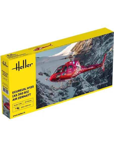 Maquette hélicoptère Ecureuil H125 - As 350 B3 - Air Zermatt 1:48 - Heller 80490