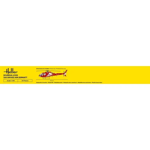 Maquette hélicoptère Ecureuil H125 - As 350 B3 - Air Zermatt 1:48 - Heller 80490