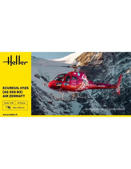 Maquette hélicoptère Ecureuil H125 - As 350 B3 - Air Zermatt 1:48 - Heller 80490