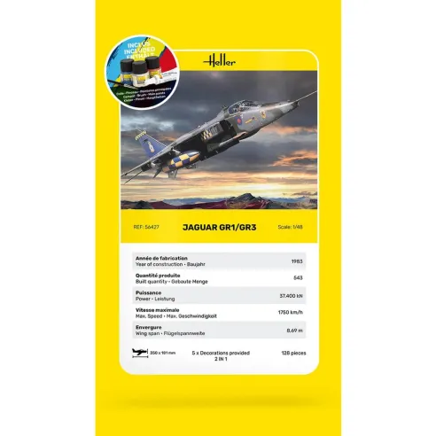 Maquette avion Jaguar GR1/GR3 1:48 - Starter Kit - Heller 56427