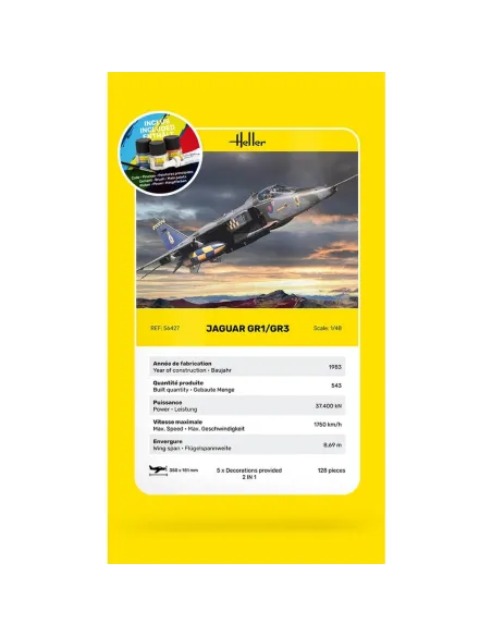 Maquette avion Jaguar GR1/GR3 1:48 - Starter Kit - Heller 56427