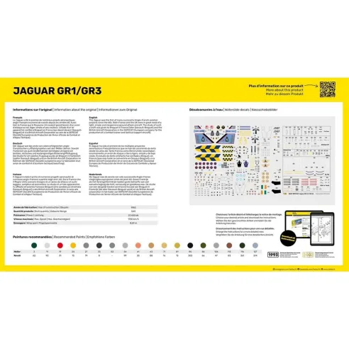 Maquette avion Jaguar GR1/GR3 1:48 - Starter Kit - Heller 56427