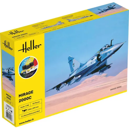 Maquette avion Mirage 2000 C 1:48 - Starter Kit - Heller 56426