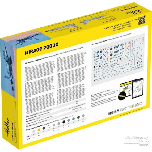Maquette avion Mirage 2000 C 1:48 - Starter Kit - Heller 56426