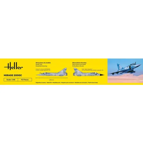 Maquette avion Mirage 2000 C 1:48 - Starter Kit - Heller 56426