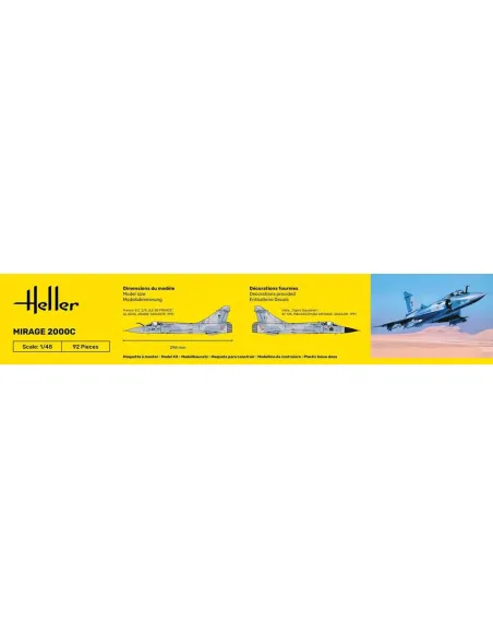 Maquette avion Mirage 2000 C 1:48 - Starter Kit - Heller 56426