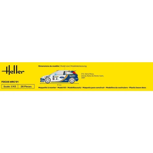 Maquette voiture Focus Wrc'01 1:43 - Starter Kit - Heller 56196