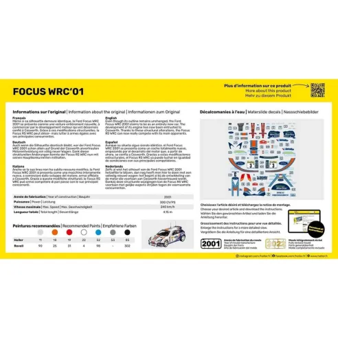 Maquette voiture Focus Wrc'01 1:43 - Starter Kit - Heller 56196