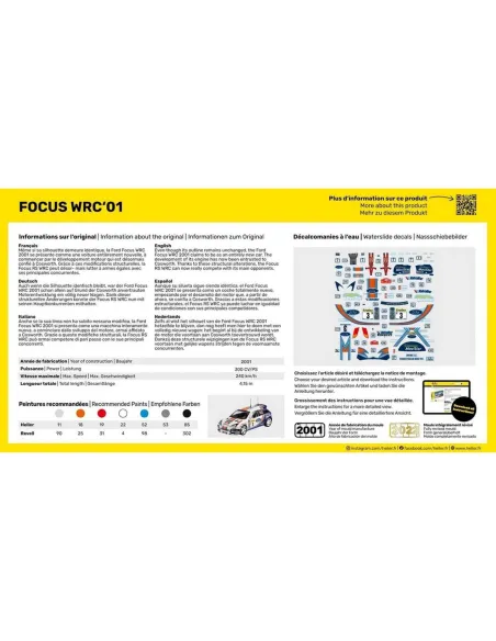 Maquette voiture Focus Wrc'01 1:43 - Starter Kit - Heller 56196