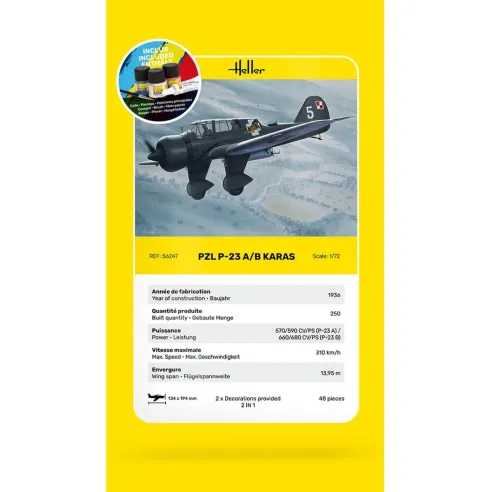 Pzl 23 Karas 1:72 - Starter Kit - Heller 56247