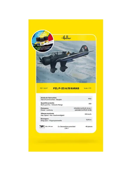 Pzl 23 Karas 1:72 - Starter Kit - Heller 56247
