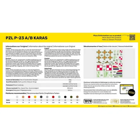 Pzl 23 Karas 1:72 - Starter Kit - Heller 56247