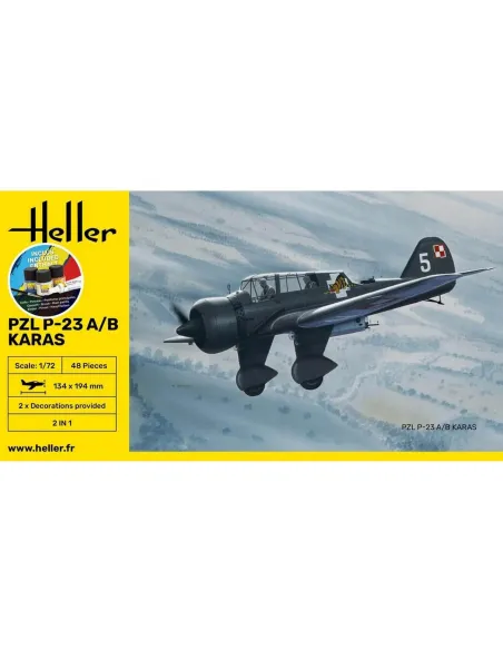 Pzl 23 Karas 1:72 - Starter Kit - Heller 56247