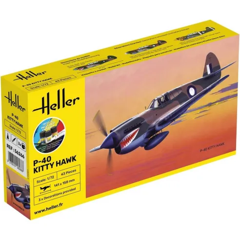 Maquette avion P-40 Kitty Hawk 1:72 - Starter Kit - Heller 56266