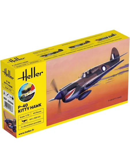 Maquette avion P-40 Kitty Hawk 1:72 - Starter Kit - Heller 56266
