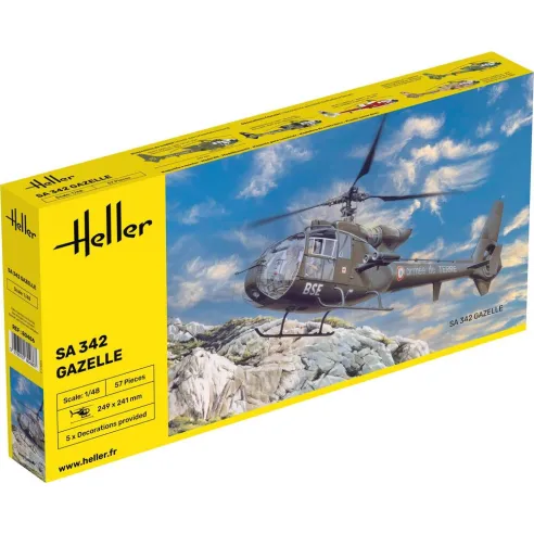 Maquette hélicoptère Sa 342 Gazelle 1:48 - Heller 80486