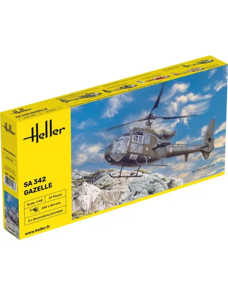 Maquette hélicoptère Sa 342 Gazelle 1:48 - Heller 80486
