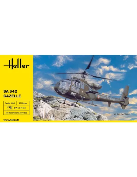 Maquette hélicoptère Sa 342 Gazelle 1:48 - Heller 80486