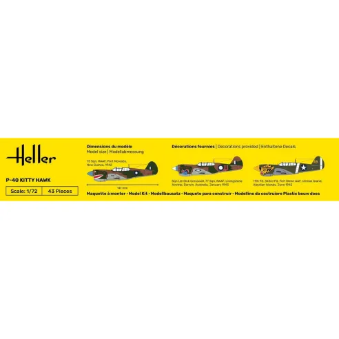 Maquette avion 40 Kitty Hawk 1:72 - Heller 80266