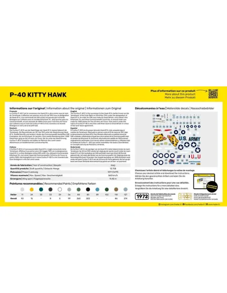 Maquette avion 40 Kitty Hawk 1:72 - Heller 80266