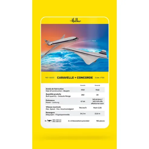 Caravelle + Concorde 1:100 - Heller 50333