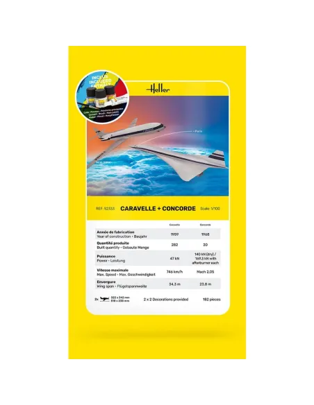 Caravelle + Concorde 1:100 - Starter Kit - Heller 52333