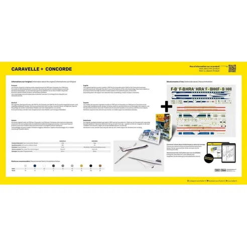 Caravelle + Concorde 1:100 - Starter Kit - Heller 52333