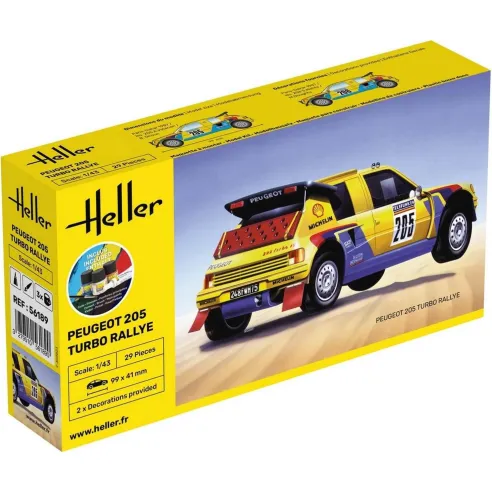 Maquette voiture Peugeot 205 Turbo Rally 1:43 - Starter Kit - Heller 56189