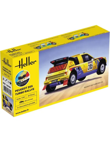 Maquette voiture Peugeot 205 Turbo Rally 1:43 - Starter Kit - Heller 56189