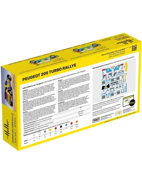 Maquette voiture Peugeot 205 Turbo Rally 1:43 - Starter Kit - Heller 56189