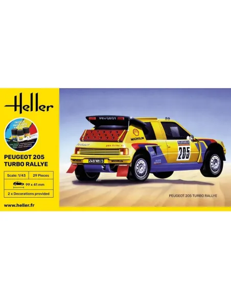 Maquette voiture Peugeot 205 Turbo Rally 1:43 - Starter Kit - Heller 56189