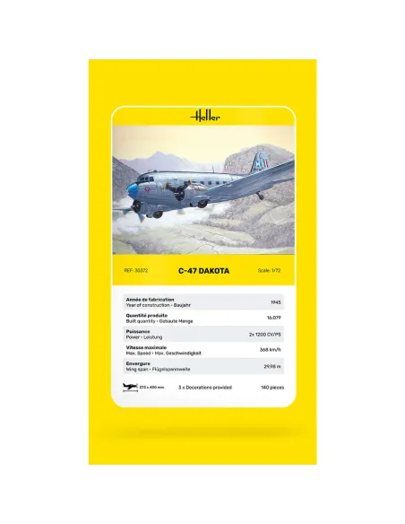 Maquette avion 47 Dakota 1:72 - Heller 30372