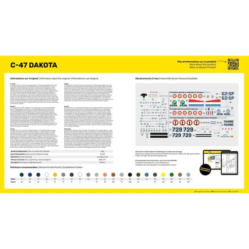 Maquette avion 47 Dakota 1:72 - Heller 30372