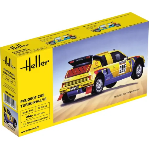 Maquette voiture Peugeot 205 Turbo Rally 1:43 - Heller 80189