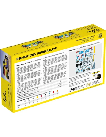 Maquette voiture Peugeot 205 Turbo Rally 1:43 - Heller 80189