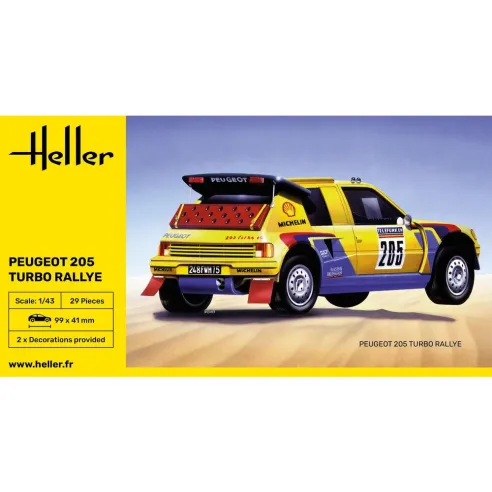 Maquette voiture Peugeot 205 Turbo Rally 1:43 - Heller 80189