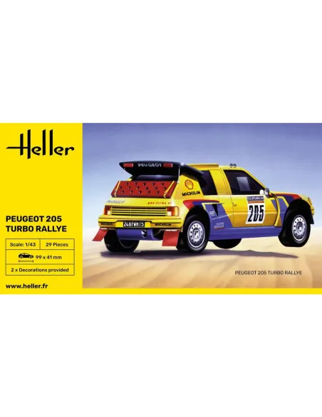 Maquette voiture Peugeot 205 Turbo Rally 1:43 - Heller 80189